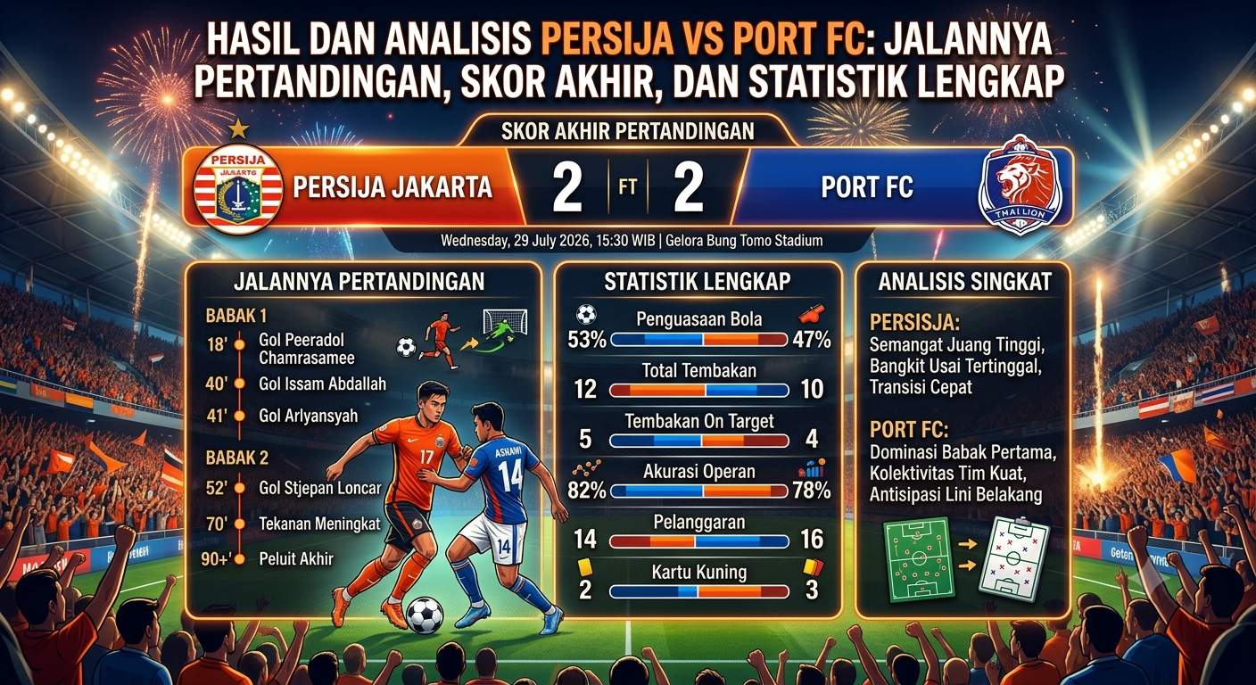 Hasil dan Analisis Persija vs Port FC: Jalannya Pertandingan, Skor Akhir, dan Statistik Lengkap