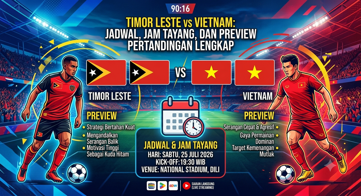 Timor Leste vs Vietnam: Jadwal, Jam Tayang, dan Preview Pertandingan Lengkap