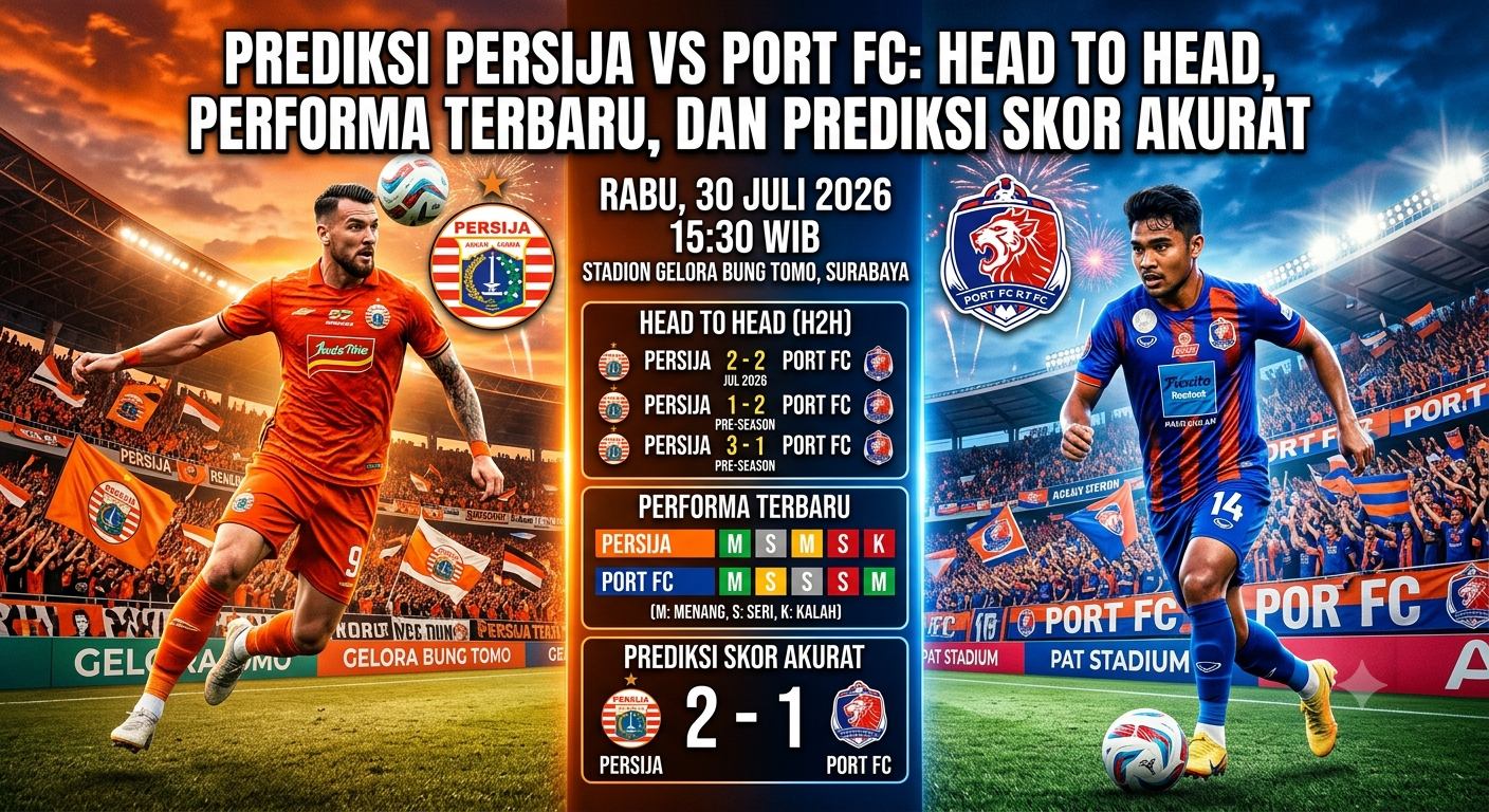 Prediksi Persija vs Port FC: Head to Head, Performa Terbaru, dan Prediksi Skor Akurat