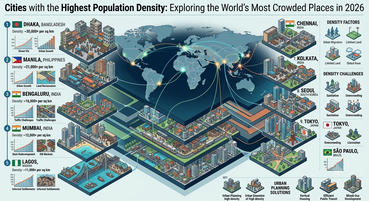 Cities with the Highest Population Density: Exploring the World's Most Crowded Places in 2026