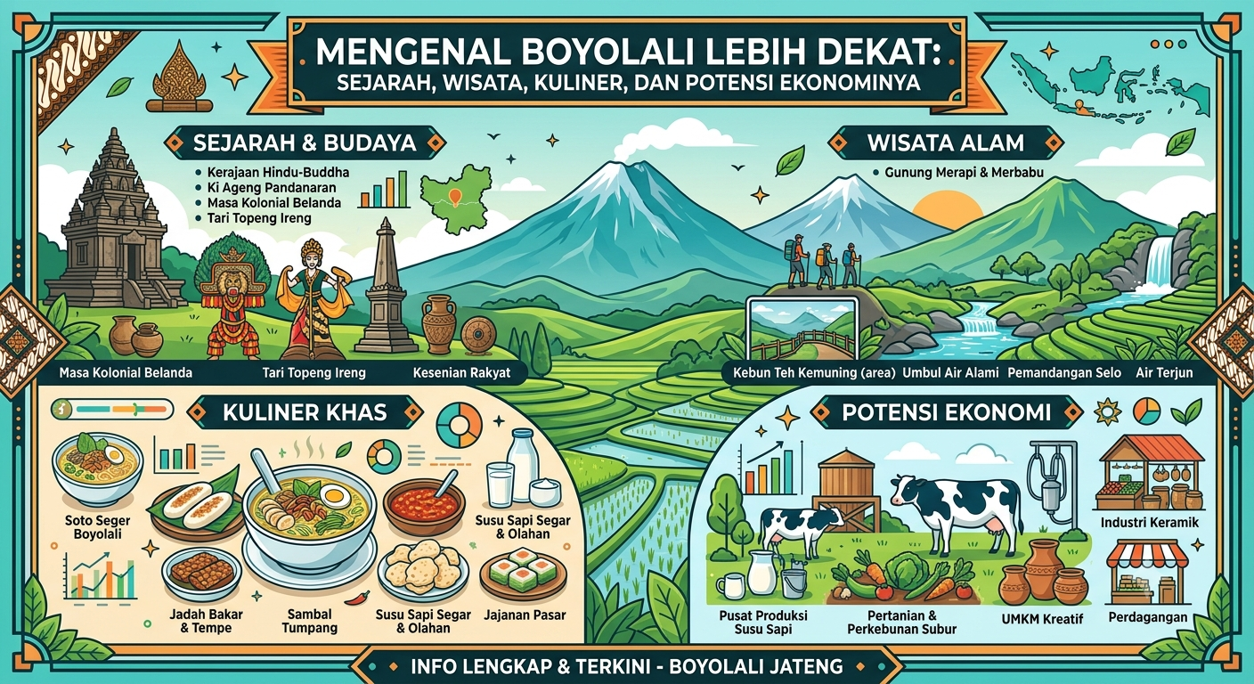 Mengenal Boyolali Lebih Dekat: Sejarah, Wisata, Kuliner, dan Potensi Ekonominya