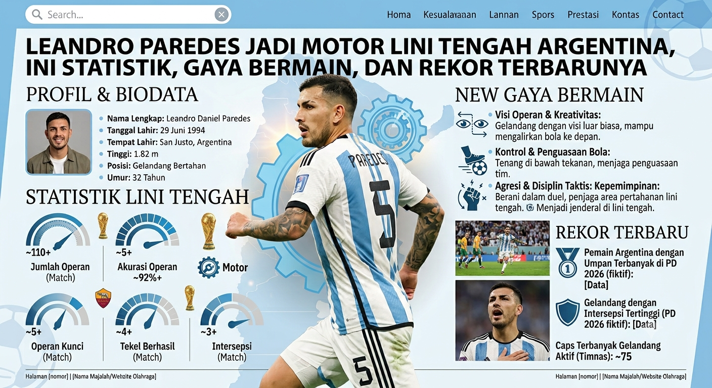 Leandro Paredes Jadi Motor Lini Tengah Argentina, Ini Statistik, Gaya Bermain, dan Rekor Terbarunya