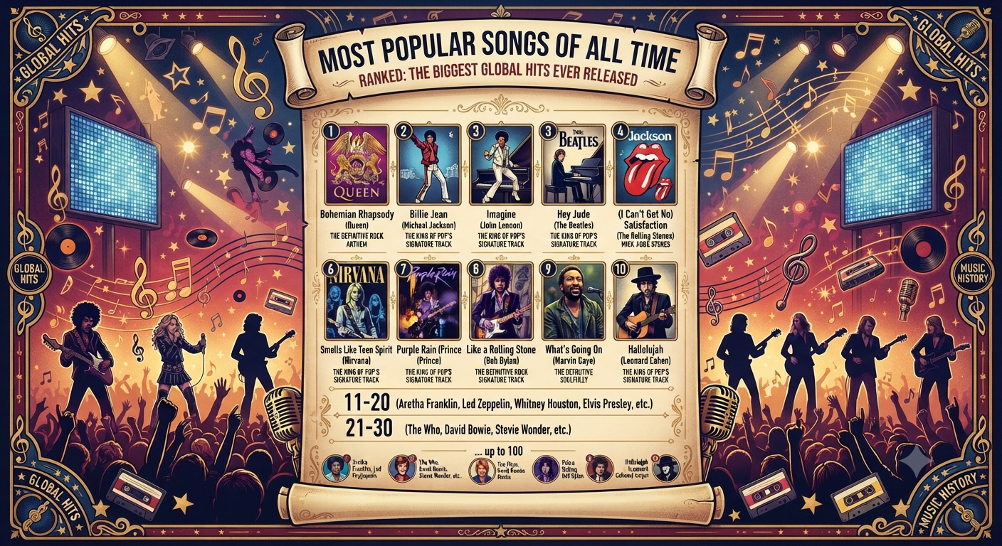 Most Popular Songs of All Time Ranked: The Biggest Global Hits Ever Released