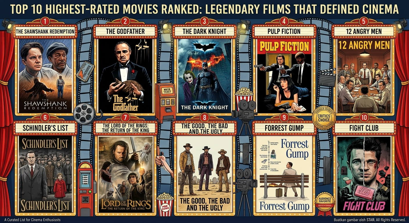 Top 10 Highest-Rated Movies Ranked: Legendary Films That Defined Cinema