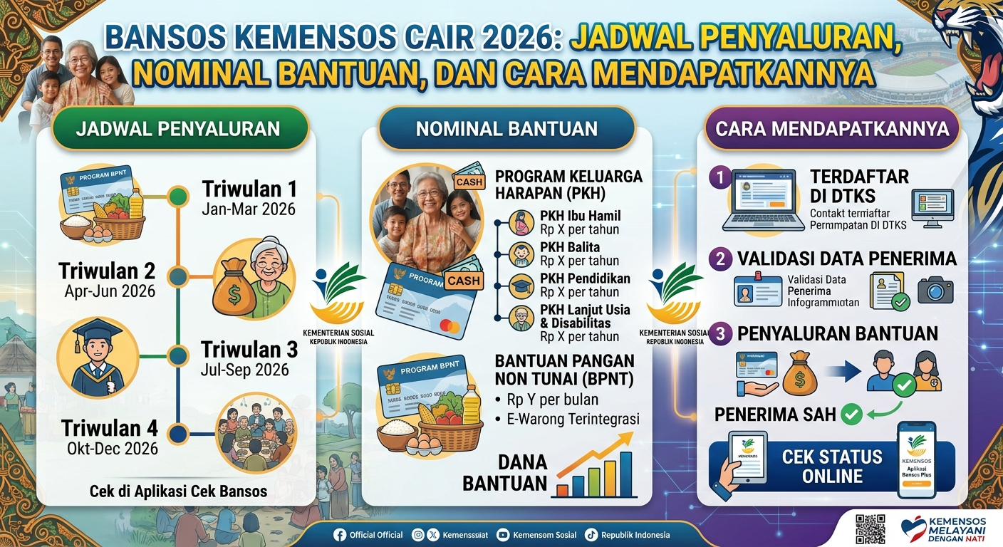 Bansos Kemensos Cair 2026: Jadwal Penyaluran, Nominal Bantuan, dan Cara Mendapatkannya