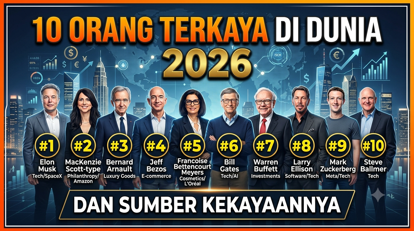10 Orang Terkaya di Dunia 2026 dan Sumber Kekayaannya