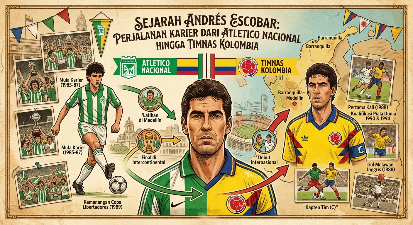 Sejarah Andres Escobar: Perjalanan Karier dari Atletico Nacional hingga Timnas Kolombia