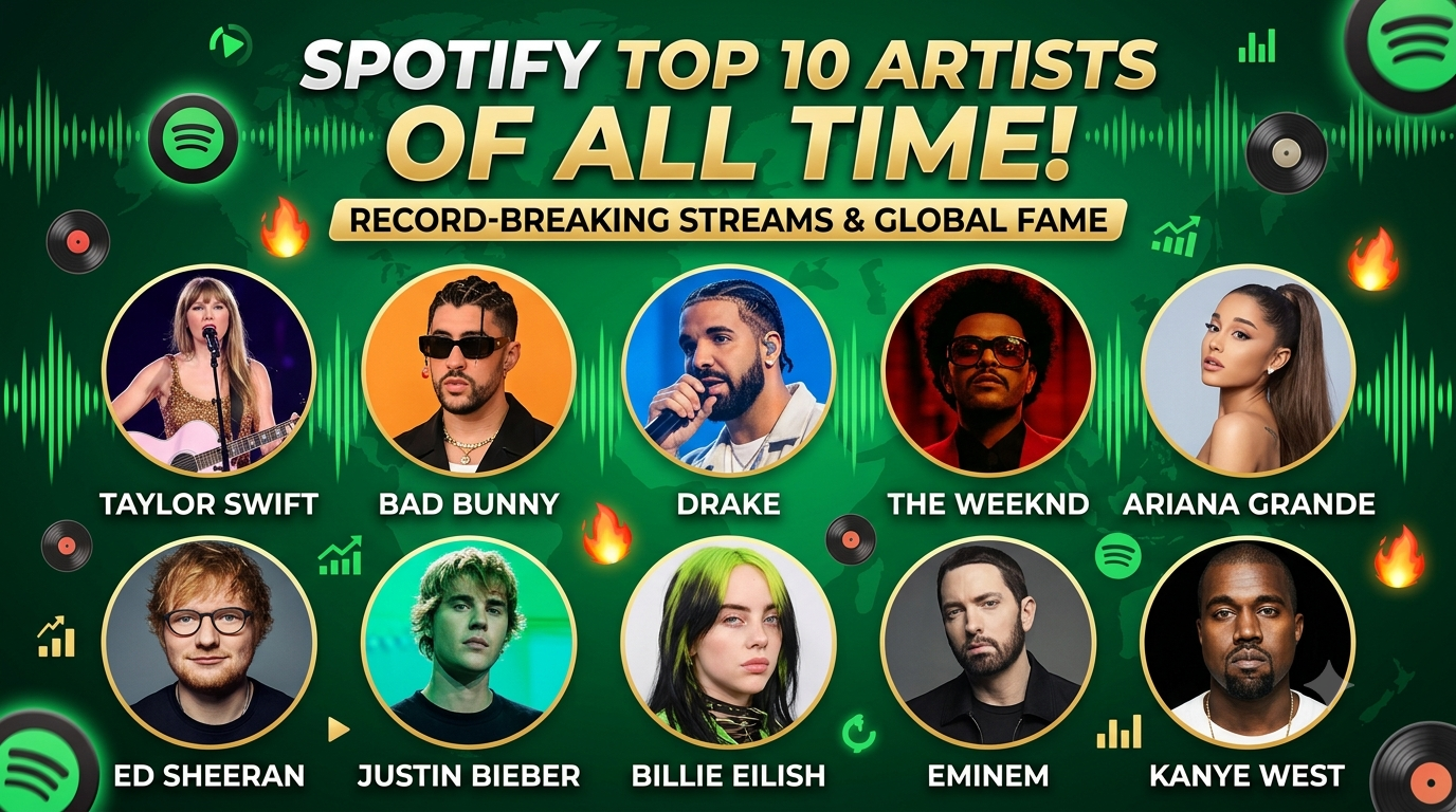 Spotify Top 10 Artists of All Time: Record-Breaking Streams, Global Fame, and Music Legacy