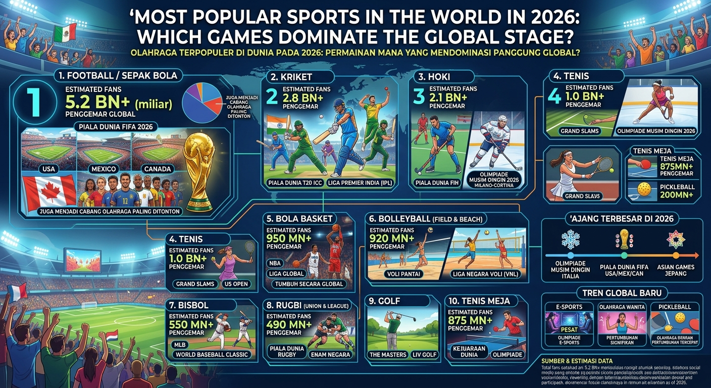 Most Popular Sports in the World in 2026: Which Games Dominate the Global Stage?