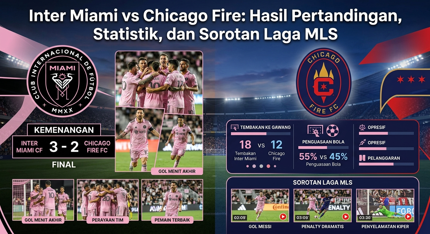 Inter Miami vs Chicago Fire: Hasil Pertandingan, Statistik, dan Sorotan Laga MLS