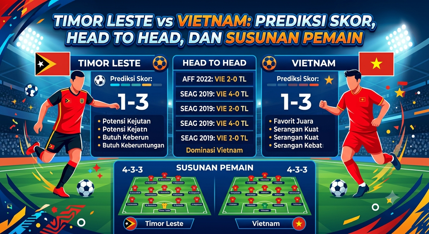 Timor Leste vs Vietnam: Prediksi Skor, Head to Head, dan Susunan Pemain