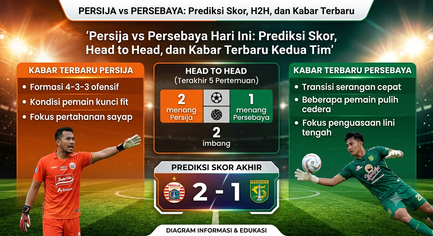 Persija vs Persebaya Hari Ini: Prediksi Skor, Head to Head, dan Kabar Terbaru Kedua Tim