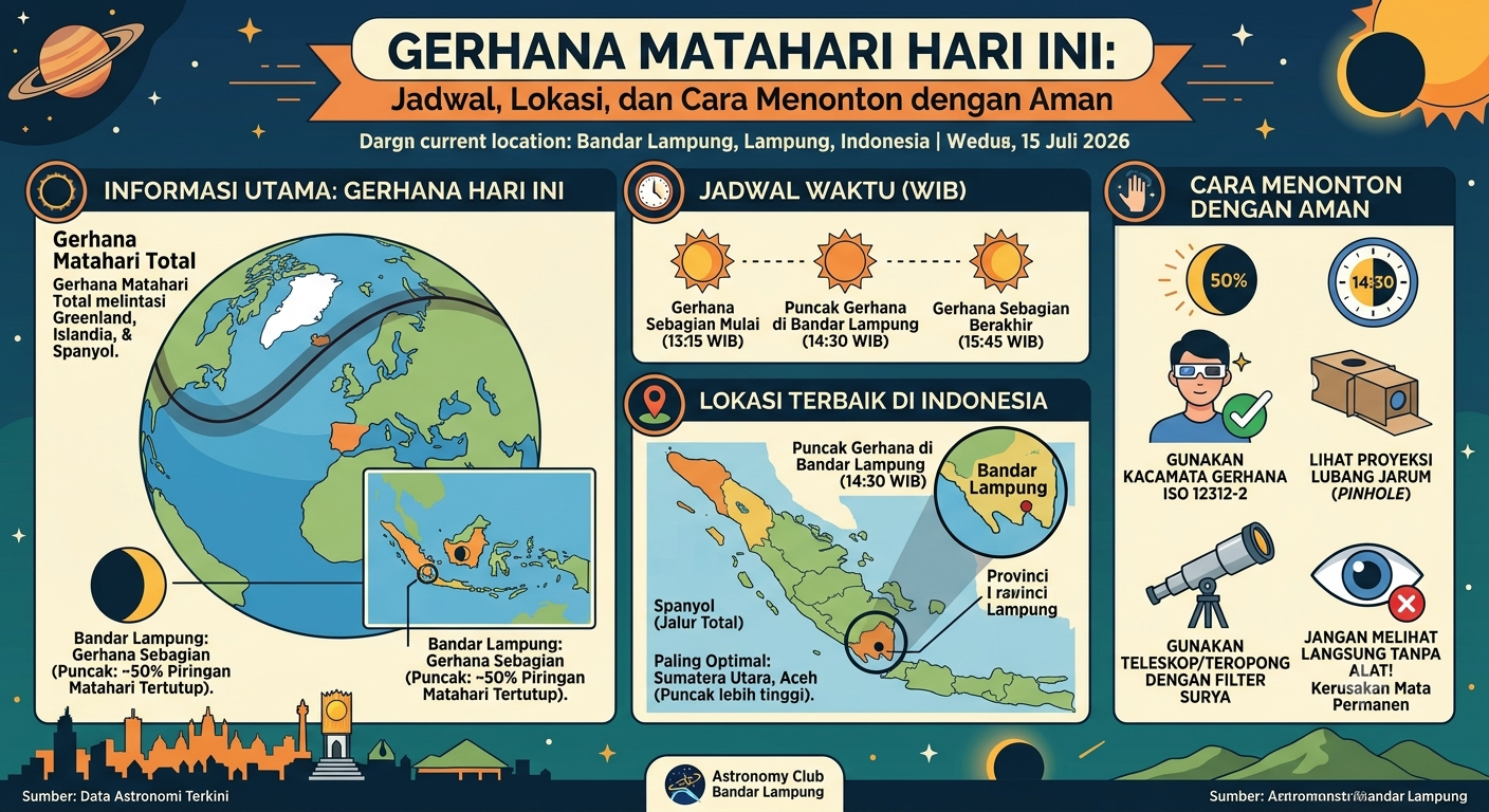 Gerhana Matahari Hari Ini: Jadwal, Lokasi, dan Cara Menonton dengan Aman