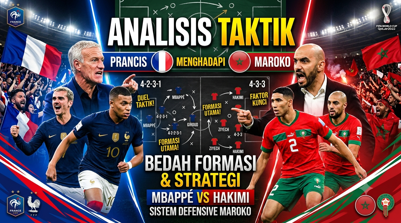Analisis Taktik Prancis Menghadapi Maroko