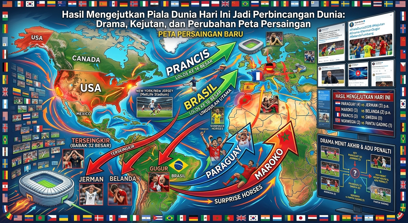 Hasil Mengejutkan Piala Dunia Hari Ini Jadi Perbincangan Dunia: Drama, Kejutan, dan Perubahan Peta Persaingan