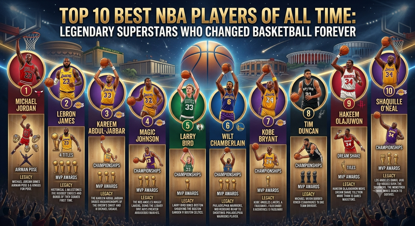 Top 10 Best NBA Players of All Time: Legendary Superstars Who Changed Basketball Forever