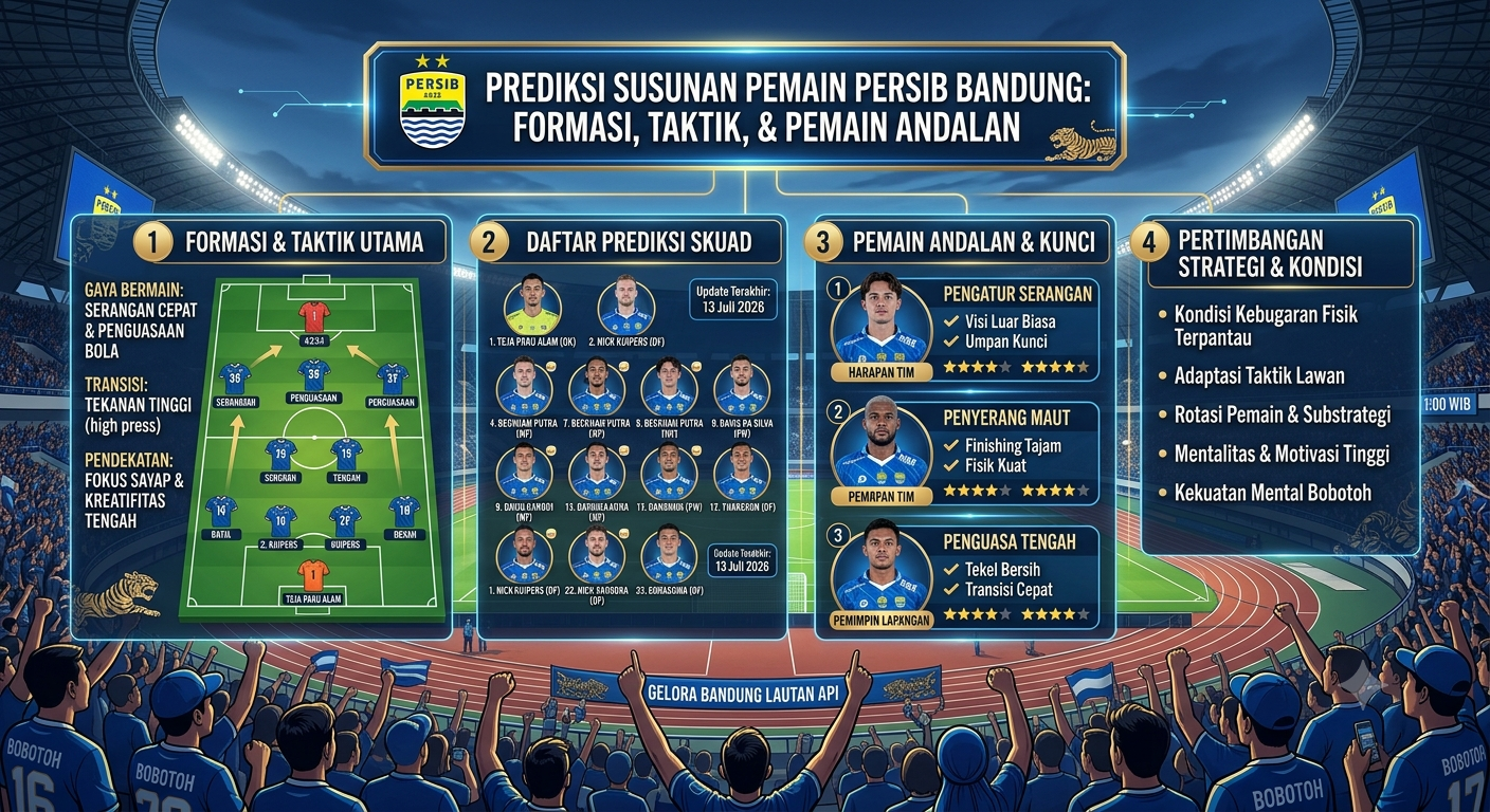 Prediksi Susunan Pemain Persib Bandung: Formasi, Taktik, dan Pemain Andalan
