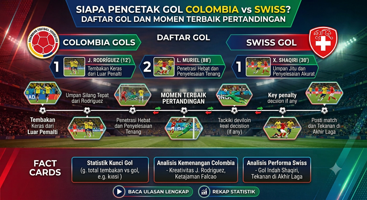 Siapa Pencetak Gol Colombia vs Swiss? Daftar Gol dan Momen Terbaik Pertandingan