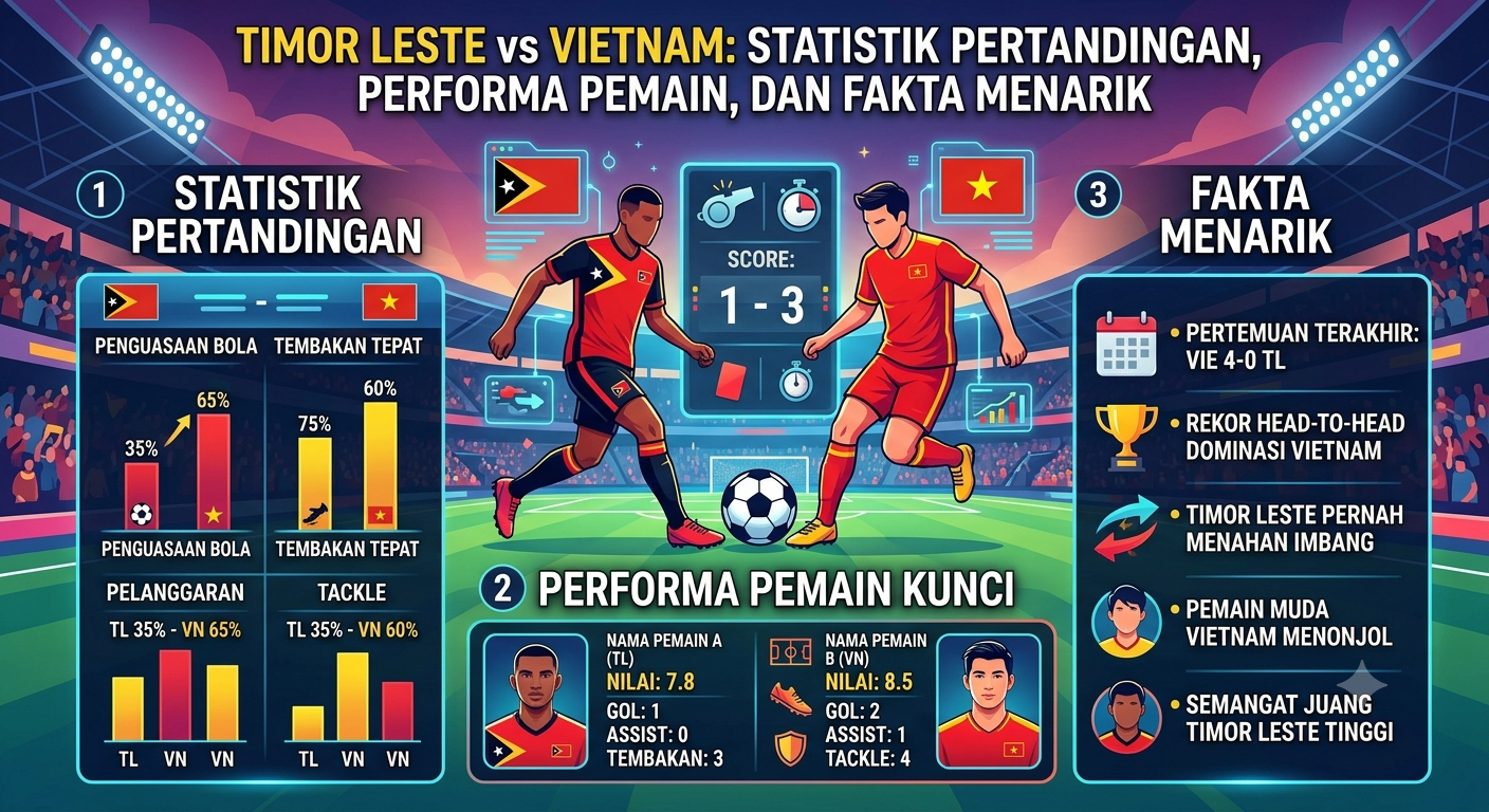 Timor Leste vs Vietnam: Statistik Pertandingan, Performa Pemain, dan Fakta Menarik