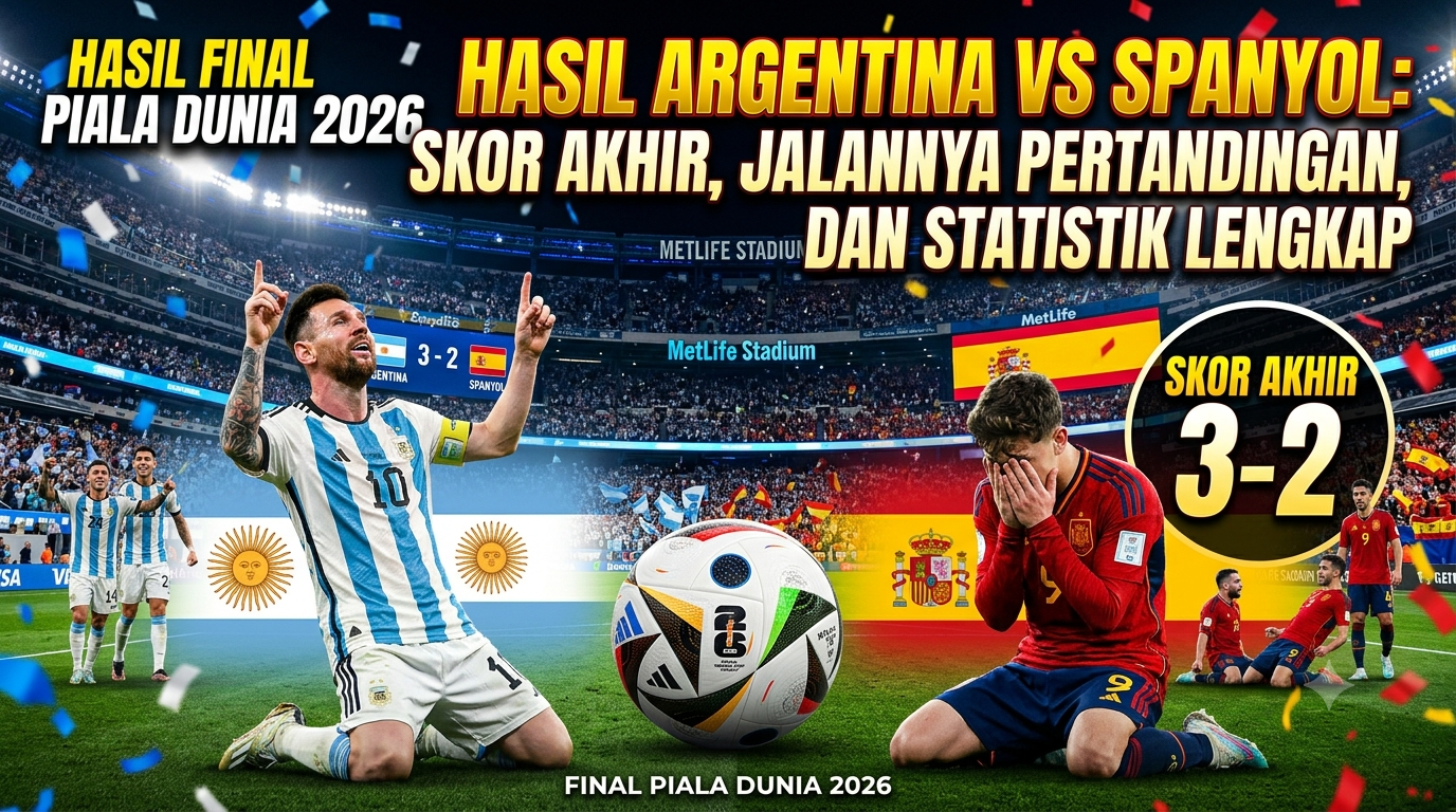 Hasil Argentina vs Spanyol: Skor Akhir, Jalannya Pertandingan, dan Statistik Lengkap Final Piala Dunia 2026