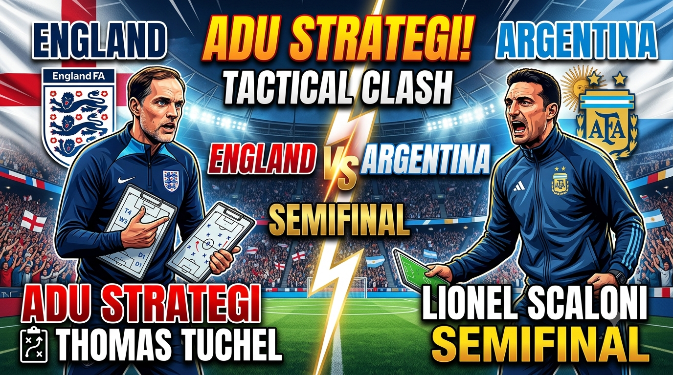 England vs Argentina: Adu Strategi Thomas Tuchel vs Lionel Scaloni di Semifinal
