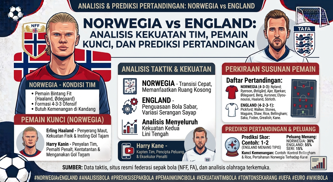 Norwegia vs England: Analisis Kekuatan Tim, Pemain Kunci, dan Prediksi Pertandingan