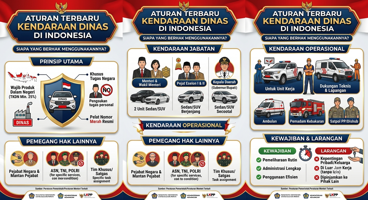 Aturan Terbaru Kendaraan Dinas di Indonesia: Siapa yang Berhak Menggunakannya?