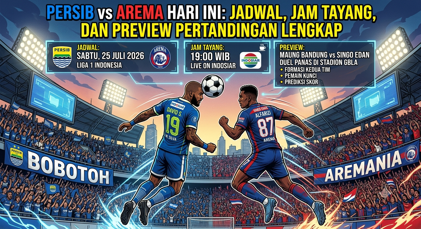 Persib vs Arema Hari Ini: Jadwal, Jam Tayang, dan Preview Pertandingan Lengkap
