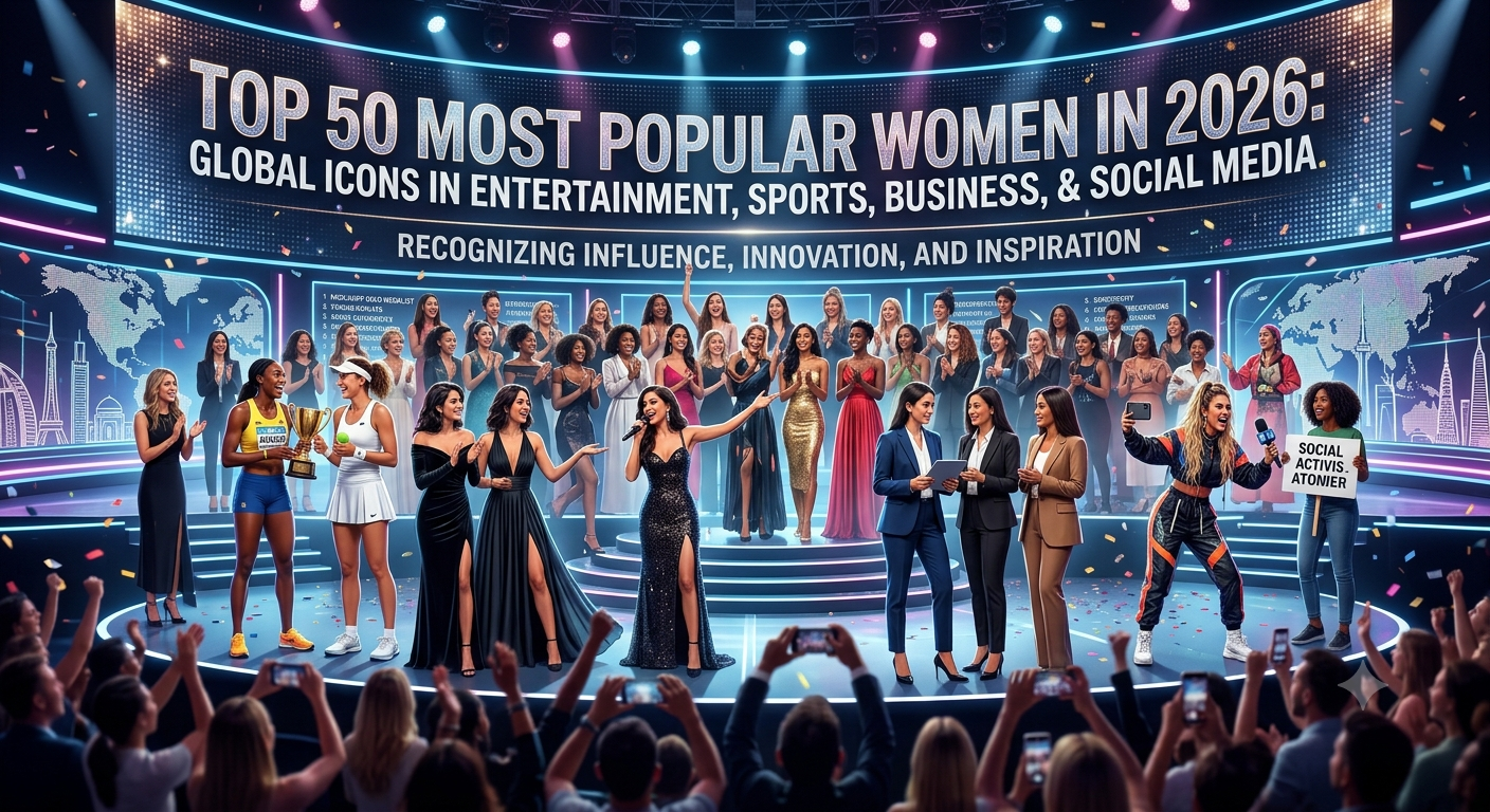 Top 50 Most Popular Women in 2026: Global Icons in Entertainment, Sports, Business, and Social Media
