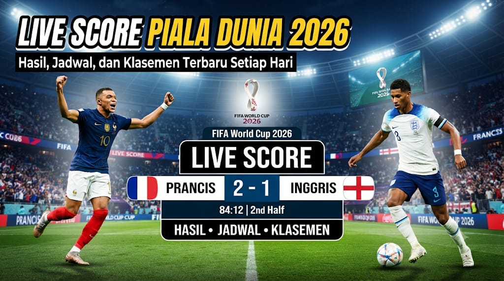 Live Score Piala Dunia 2026: Hasil, Jadwal, dan Klasemen Terbaru Setiap Hari