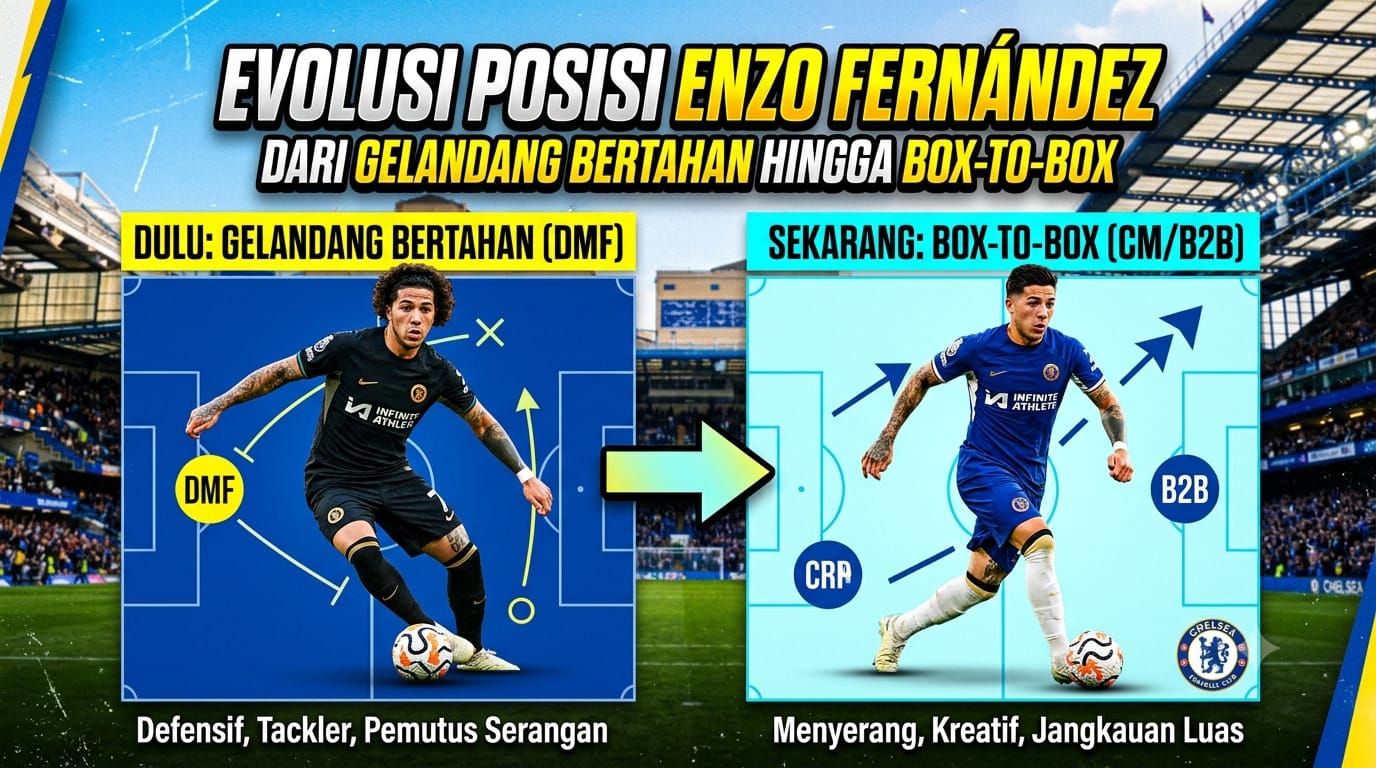 Evolusi Posisi Enzo Fernández: Dari Gelandang Bertahan hingga Box-to-Box