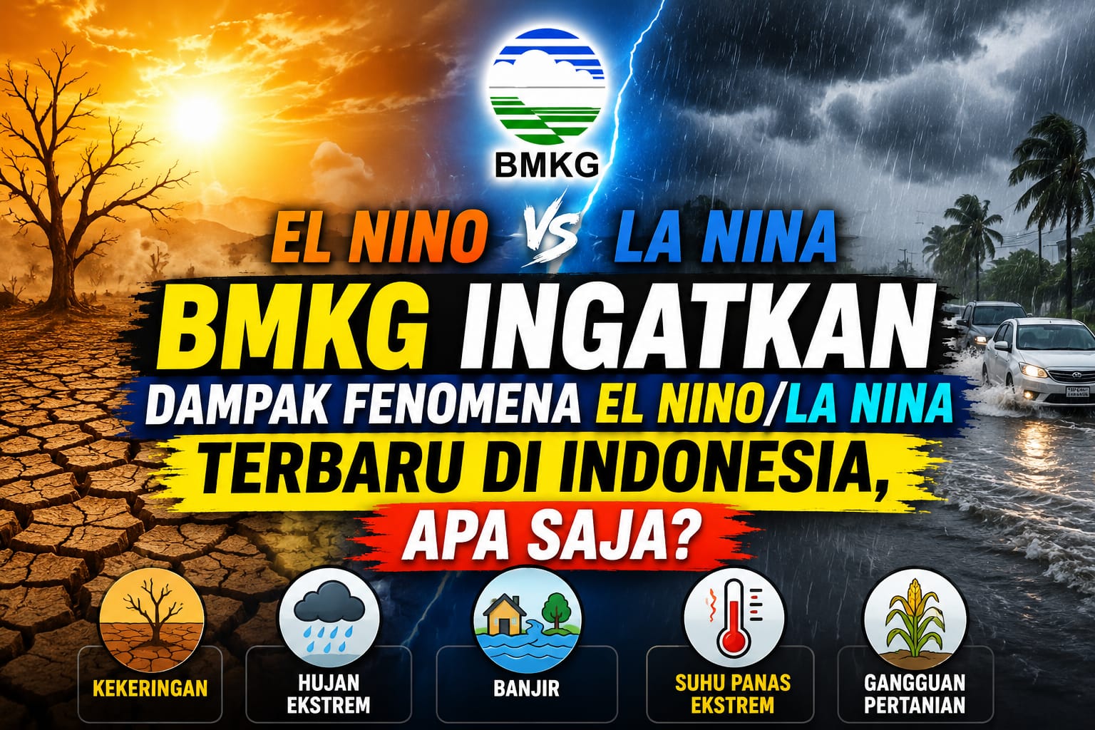 BMKG Ingatkan Dampak Fenomena El Nino/La Nina Terbaru di Indonesia, Apa Saja?