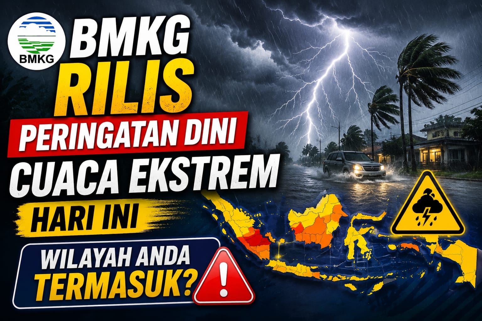 BMKG Rilis Peringatan Dini Cuaca Ekstrem Hari Ini, Wilayah Anda Termasuk?