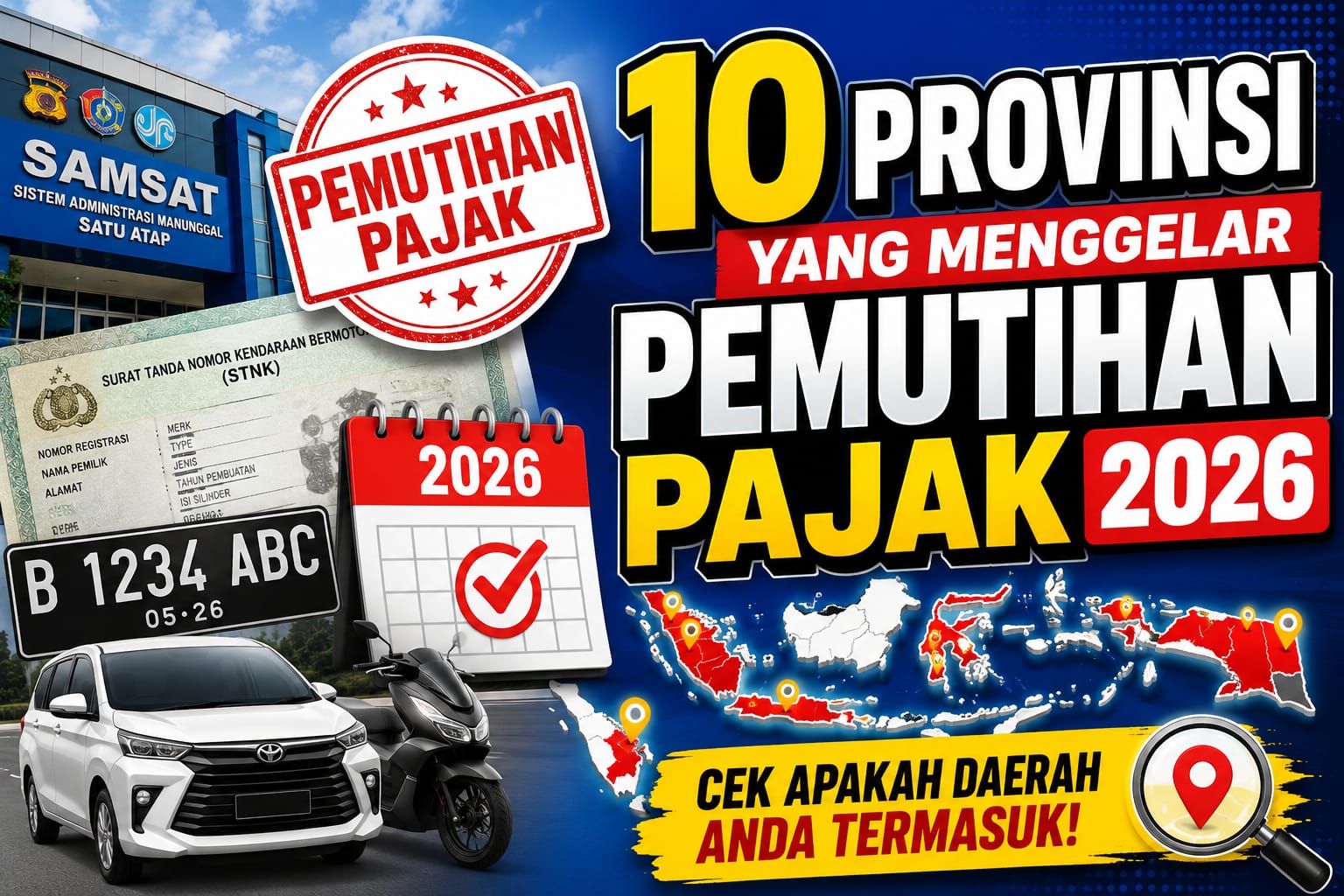 10 Provinsi yang Menggelar Pemutihan Pajak Kendaraan 2026, Cek Apakah Daerah Anda Termasuk!