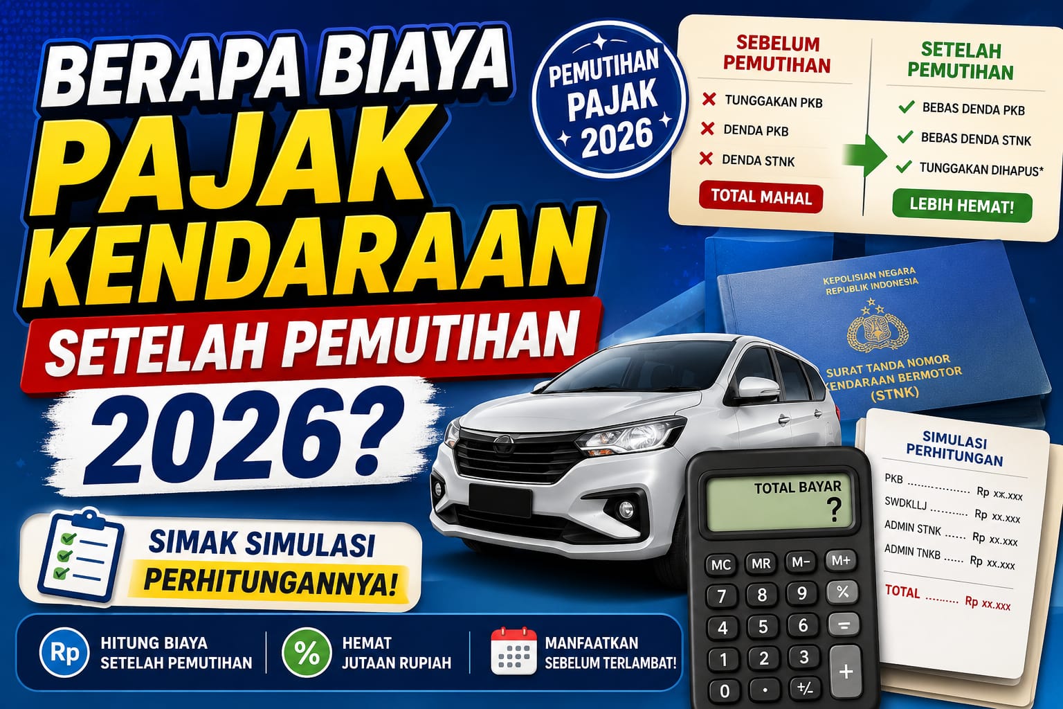 Berapa Biaya Pajak Kendaraan Setelah Pemutihan 2026? Simak Simulasi Perhitungannya