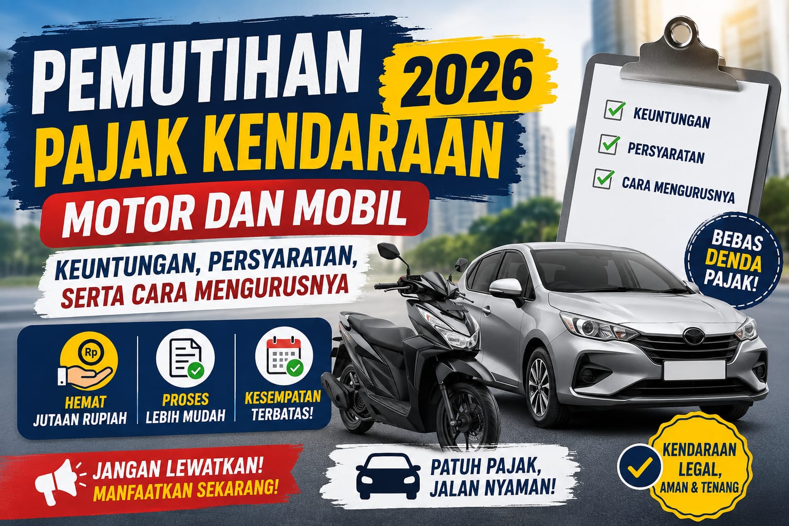 Pemutihan Pajak Kendaraan Motor dan Mobil 2026: Keuntungan, Persyaratan, serta Cara Mengurusnya