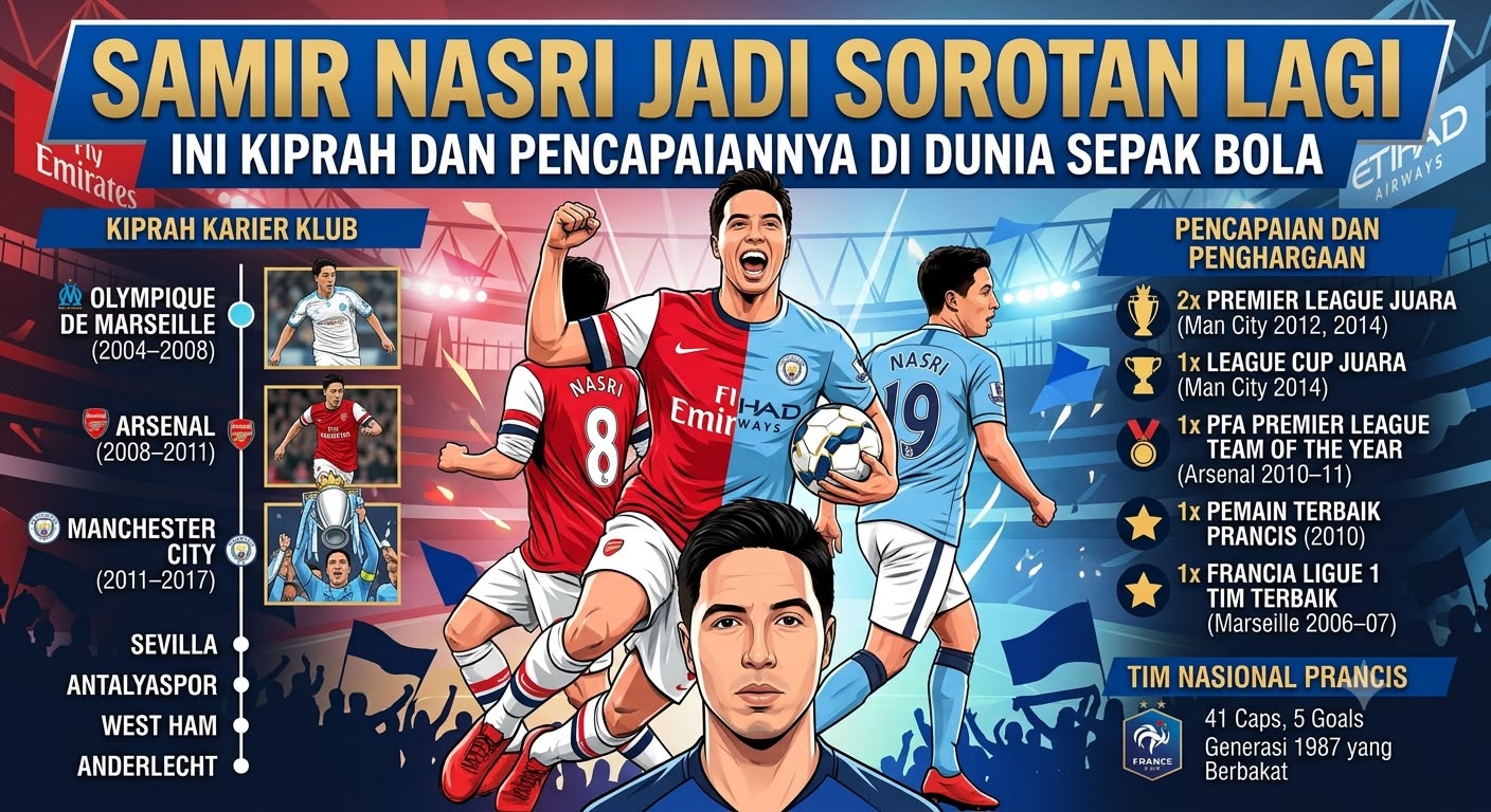 Samir Nasri Jadi Sorotan Lagi, Ini Kiprah dan Pencapaiannya di Dunia Sepak Bola