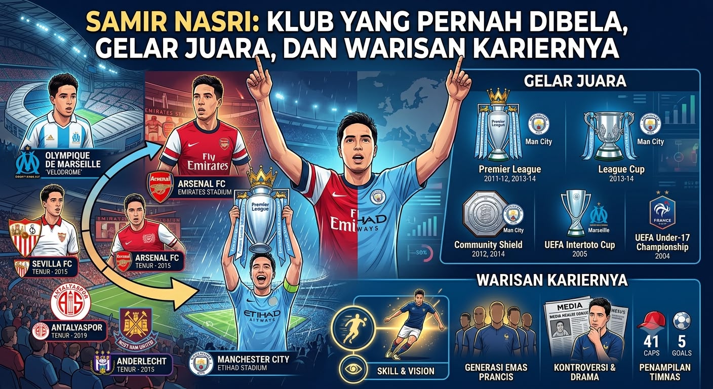 Samir Nasri: Klub yang Pernah Dibela, Gelar Juara, dan Warisan Kariernya