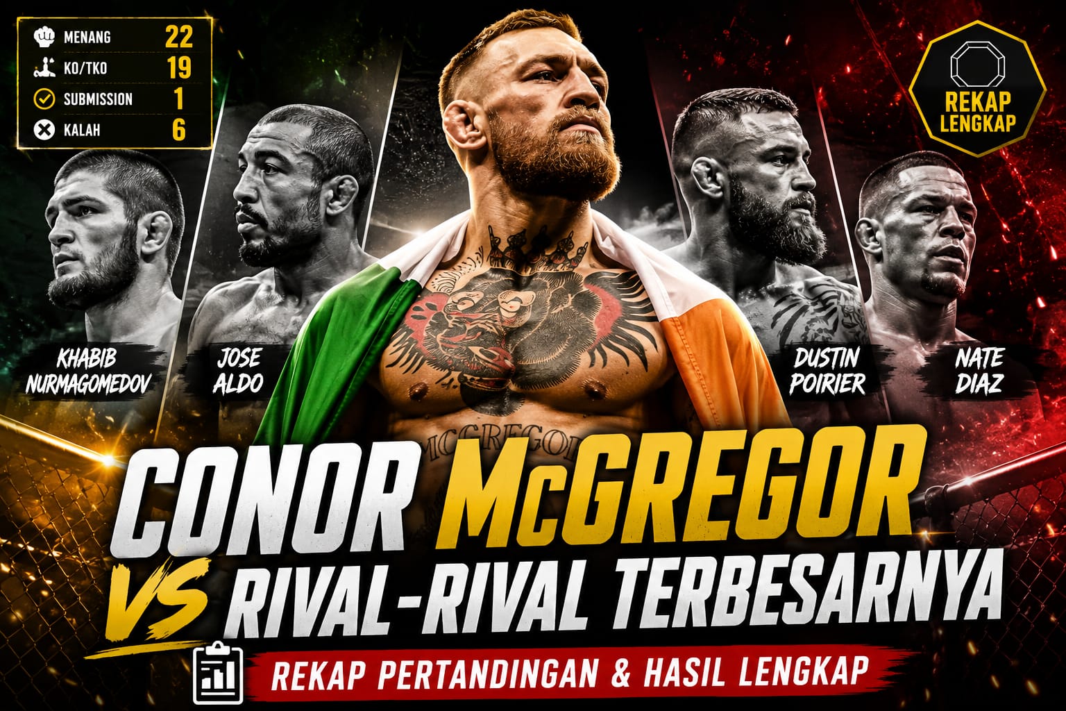 Conor McGregor vs Rival-Rival Terbesarnya: Rekap Pertandingan dan Hasil Lengkap