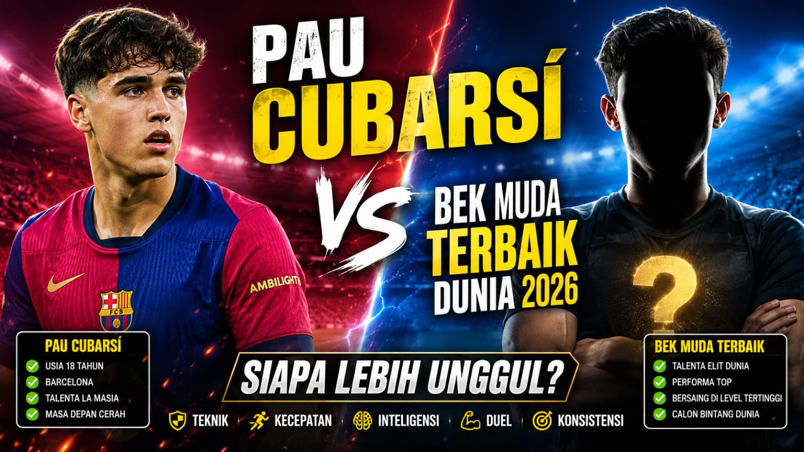 Pau Cubarsí vs Bek Muda Terbaik Dunia 2026, Siapa yang Lebih Unggul?