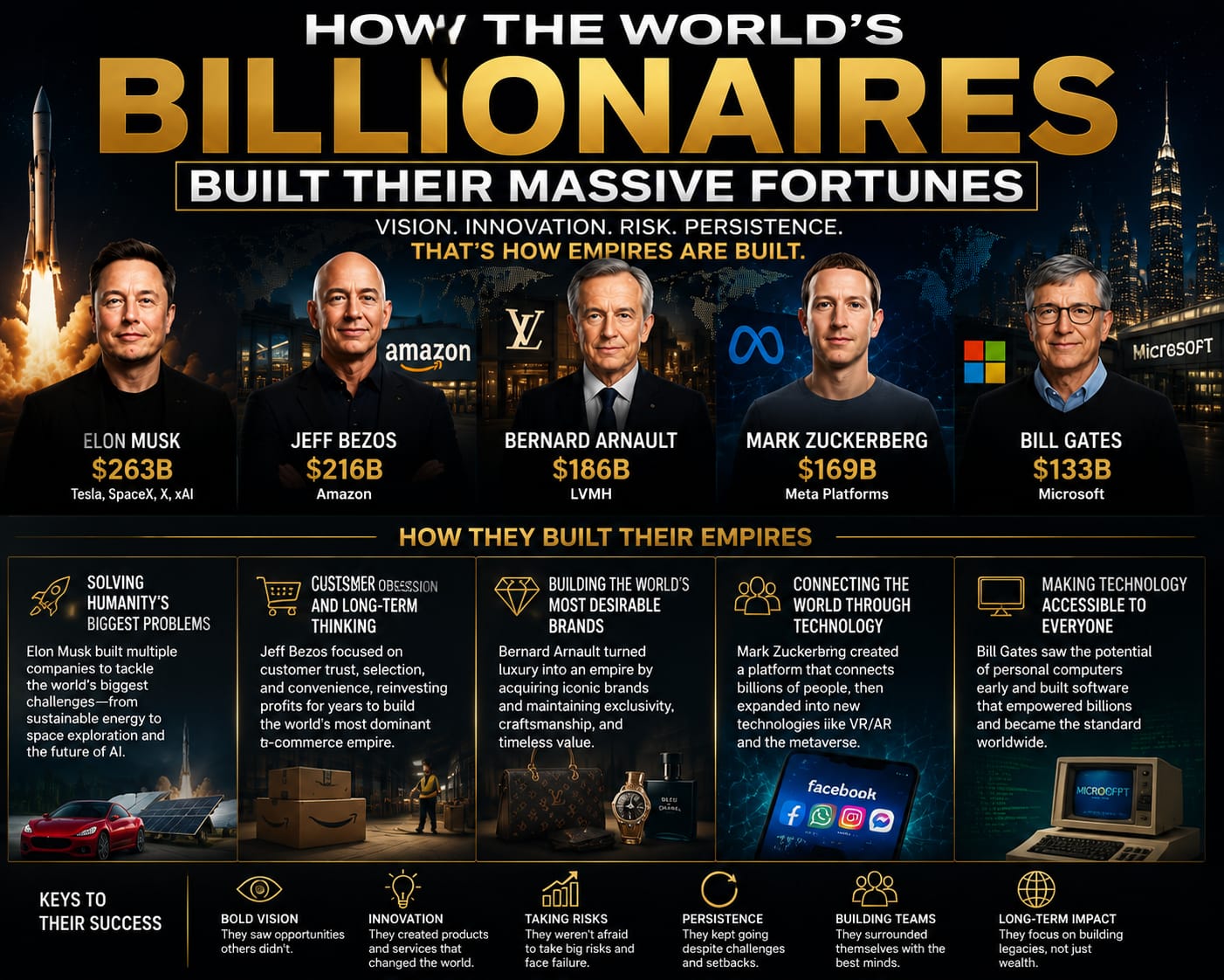 Top 10 Richest People in the World 2026: Billionaire Rankings, Net Worth, and Success Stories