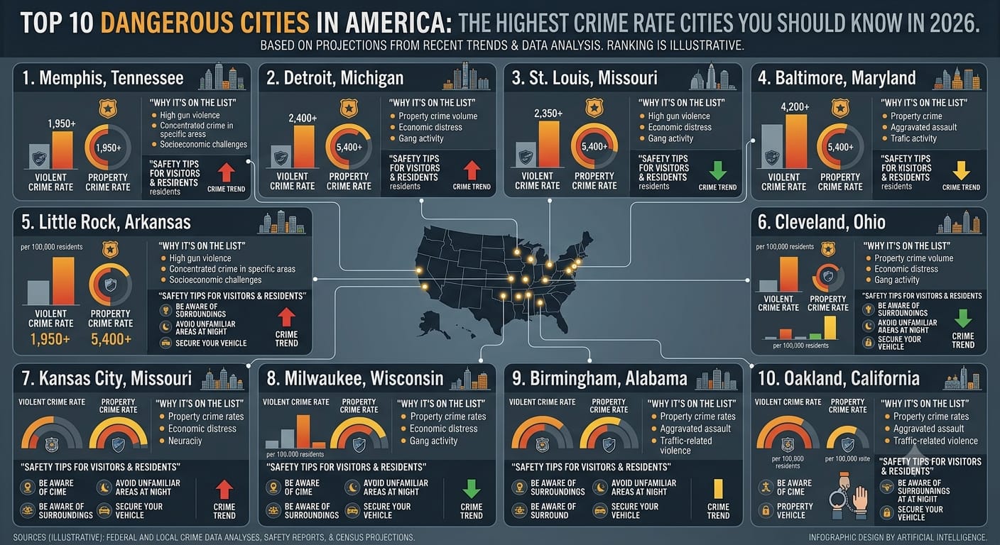 Top 10 Dangerous Cities in America: The Highest Crime Rate Cities You Should Know in 2026
