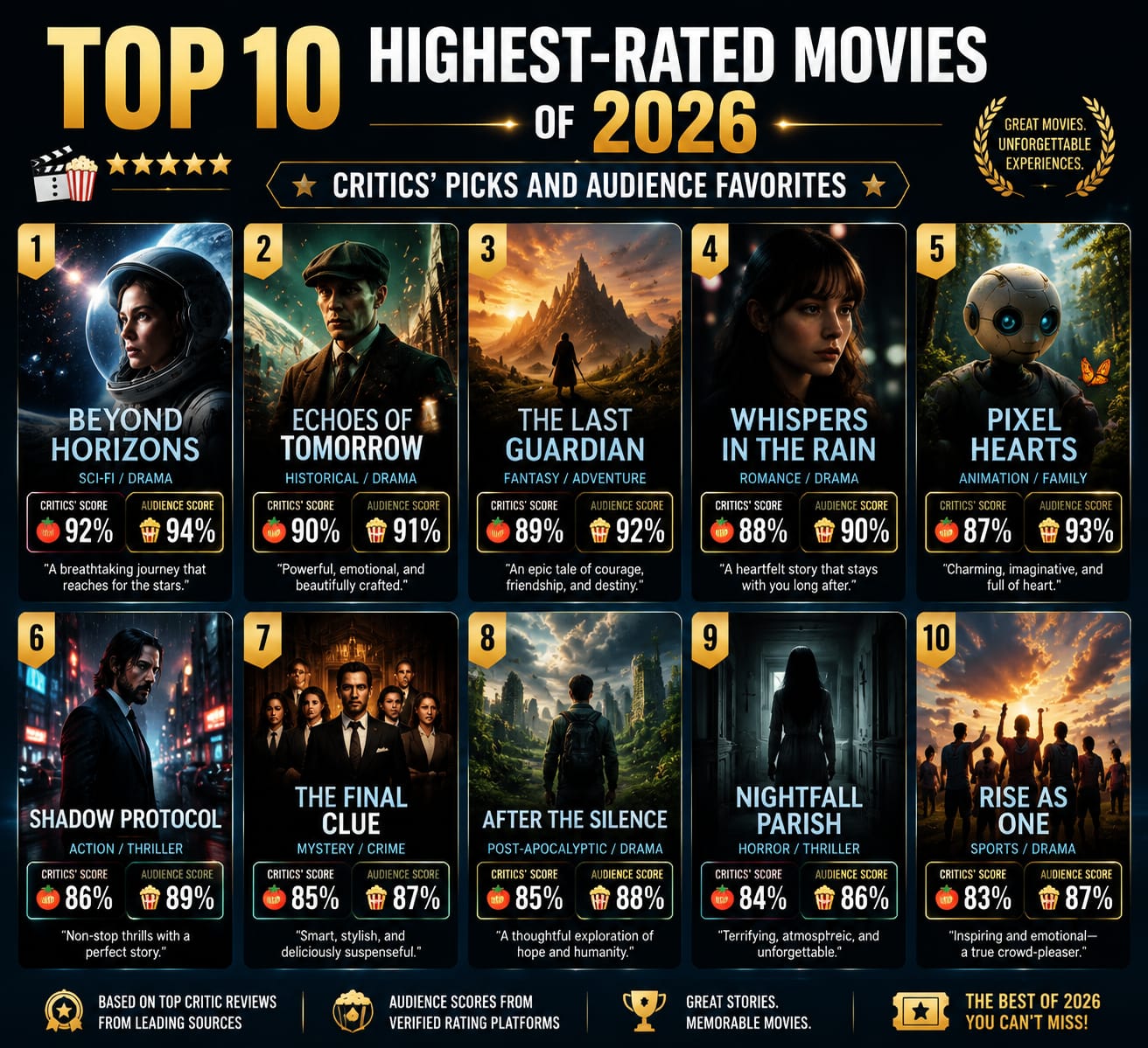 Top 10 Highest-Rated Movies of 2026: Critics' Picks and Audience Favorites
