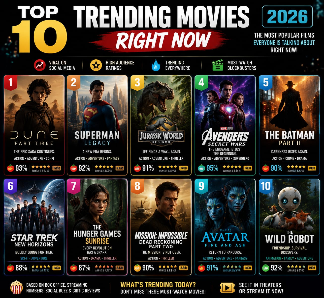 Top 10 Trending Movies Right Now: The Most Popular Films Everyone Is Talking About in 2026