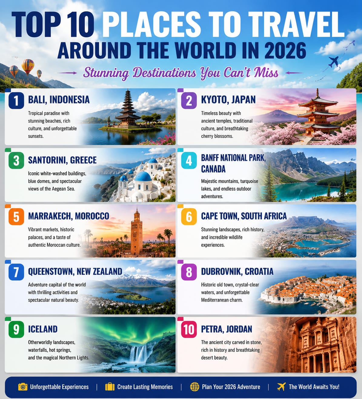 Top 10 Places to Travel Around the World in 2026: Stunning Destinations You Can't Miss