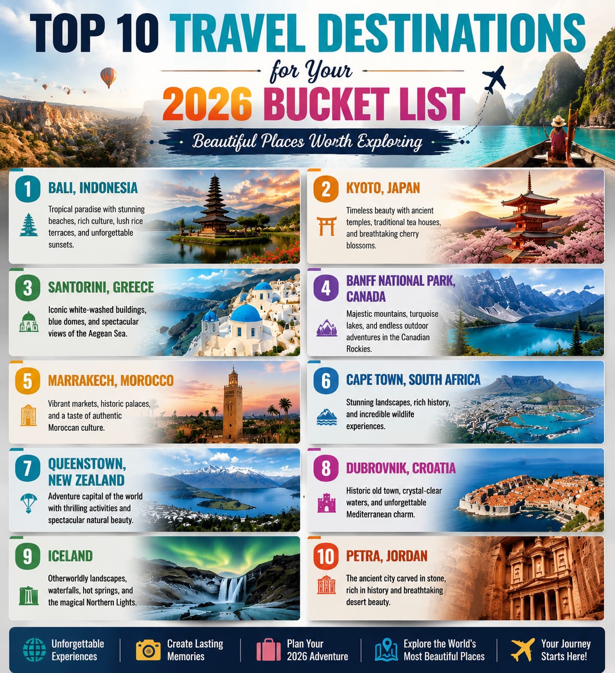 Top 10 Travel Destinations for Your 2026 Bucket List: Beautiful Places Worth Exploring