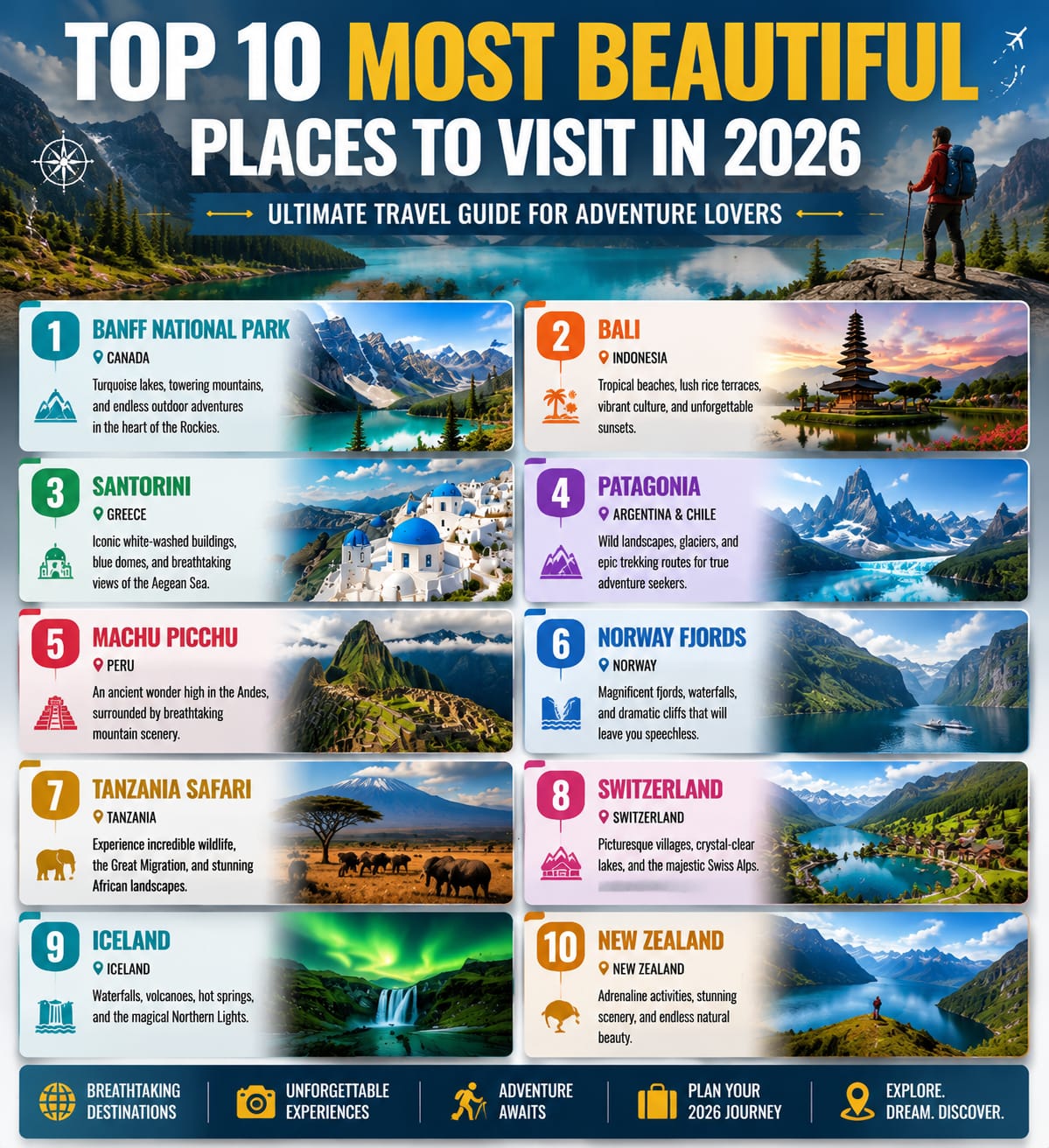 Top 10 Most Beautiful Places to Visit in 2026: Ultimate Travel Guide for Adventure Lovers