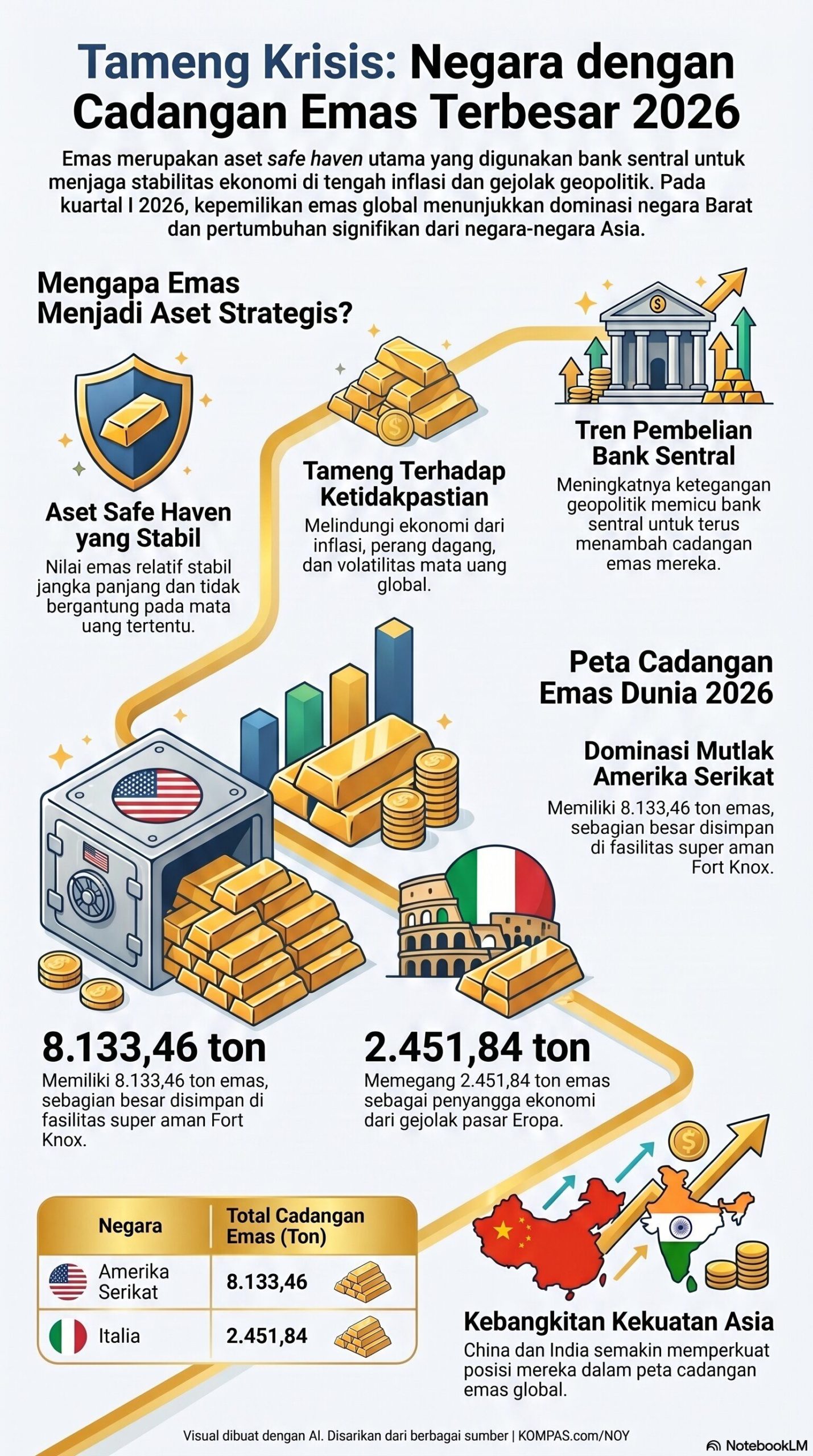Emas, Cadangan Strategis Dunia di Balik Dinamika Ekonomi Global dan Lokal