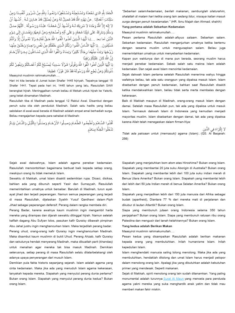 Meluruskan Mitos Bulan Safar: Pesan Damai dan Tauhid dalam Khutbah Jumat 24 Juli 2026