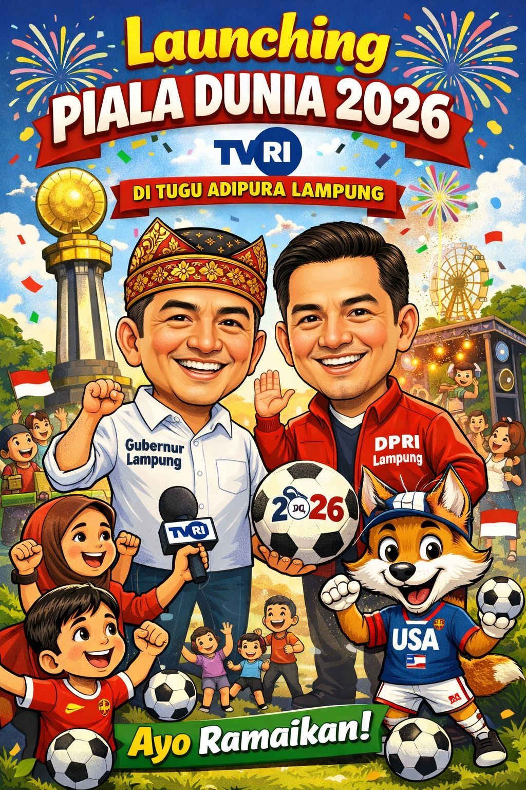 Pemprov Lampung Gelar Nobar Final Piala Dunia 2026 di Tugu Adipura, Ada Hadiah Menarik